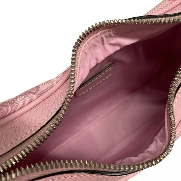 Auth GUCCI Attache Small Shoulder Bag Pink Green Red Coated Canvas 1583-111524 - Picture 12 of 14